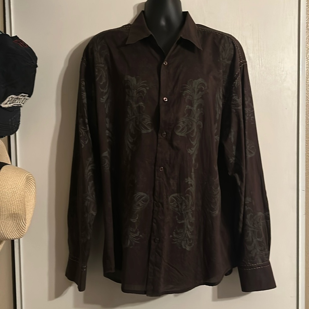 Long sleeve dress shirt 
Mens 2XL
Brown